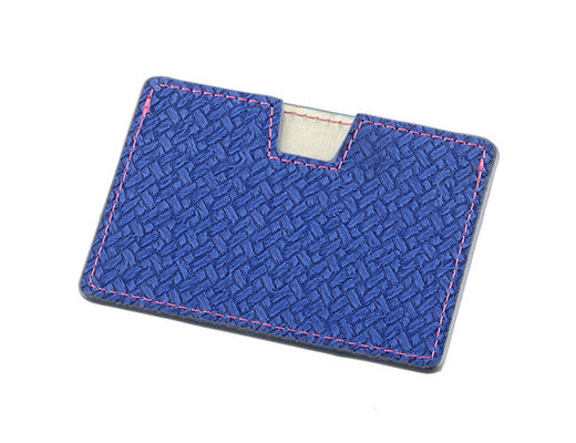 O couro do plutônio de Wallet do organizador do cartão de crédito do retângulo tece o logotipo de Debossing da carteira