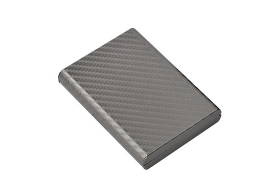 Presente de couro da lembrança do retângulo do suporte da carteira do cartão de crédito do metal da fibra do carbono