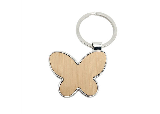 Material de bambu liga de zinco amigável pequeno bonito de Keychains Eco da borboleta