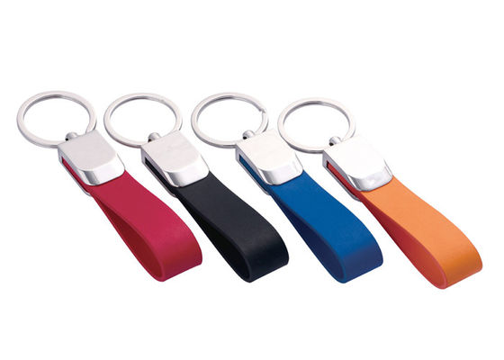 Keyring feito sob encomenda das portas-chaves ligas de zinco da correia de couro do plutônio de Mini Key Holder