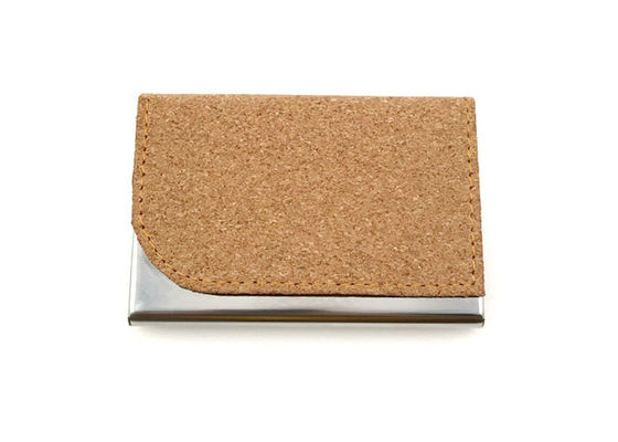 Bom preço Caixa de cartão amigável magnética 65g de Eco do titular do cartão inoxidável da cortiça do couro do plutônio do ferro on-line