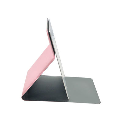 Bom preço Espelho de mesa LED de prata redonda com couro PU brilhante ajustável e de dois lados on-line