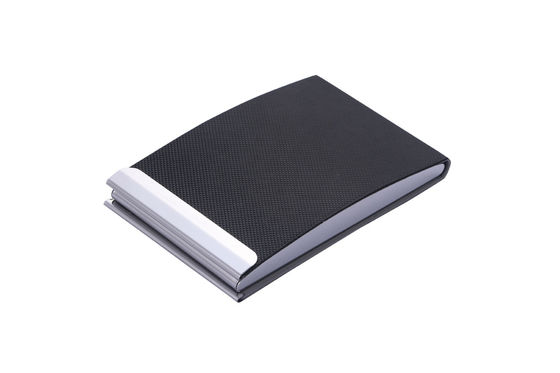 Bom preço Portador de cartão de visita de metal / PU com fecho rápido Profissional e design elegante on-line