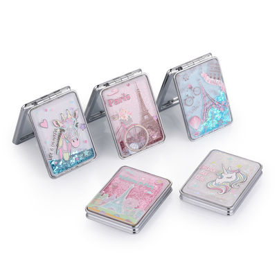 Bom preço Espelho de bolso portátil dobrável redondo portátil de maquiagem espelhos cosméticos compactos sem iluminação on-line