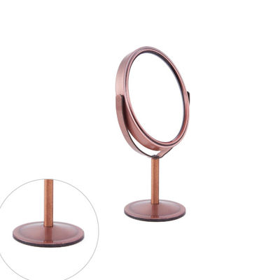 Bom preço Espelho de vaidade de maquiagem de mesa giratória de prata ajustável com ampliação 1X / 2X on-line