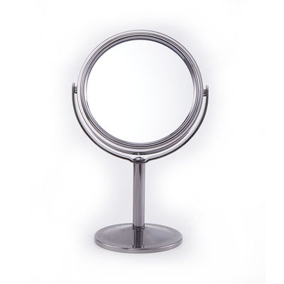 Bom preço Espelho de mesa de prata redonda cosmética com design ajustável on-line