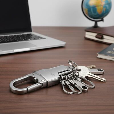 Bom preço Carregador de chaveira de metal durável Construção de liga de zinco Pesado Forte Organizador de chave segura para escritório Casa e viagens on-line