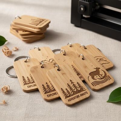 Bom preço Resistente à água Finish Chave de madeira Gravação durável Eco-friendly Chave de madeira personalizada Identificação tags Encomendas a granel on-line