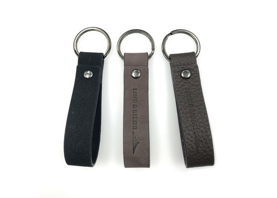 Suporte chave de couro genuíno do plutônio de Debossed 10mm para as chaves personalizadas
