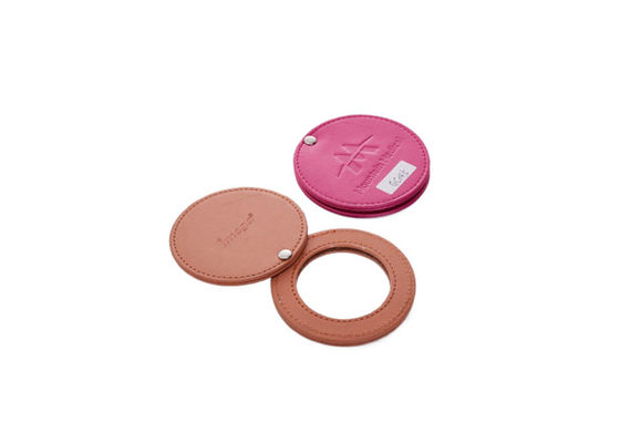 Bom preço Espelho pequeno de couro da bolsa do plutônio do espelho cosmético Rotatable do bolso on-line