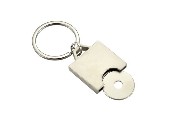 Bom preço Laser que grava o Keyring simbólico do trole da compra do quadrado do suporte da corrente chave do metal on-line