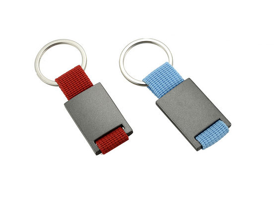 Bom preço Laser do suporte da corrente chave do metal do retângulo que grava o presente da lembrança da lona on-line