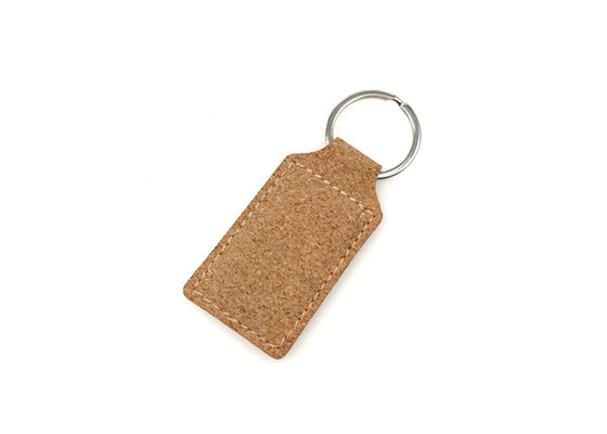 Bom preço Cork Engraved Leather Keychain on-line