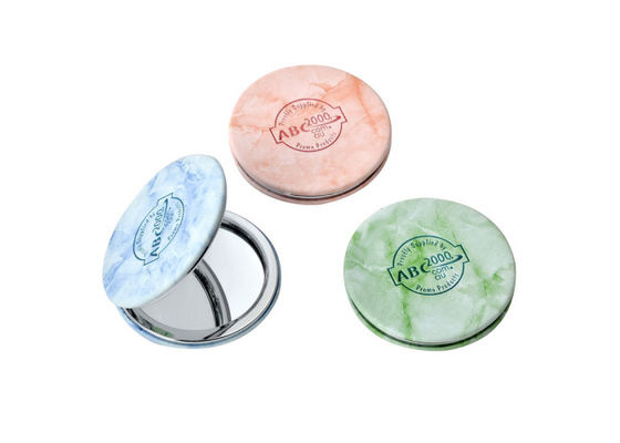 Bom preço O plutônio de prata do cosmético do presente de mármore do espelho do estojo compacto do esmalte da textura cobre dobrável on-line