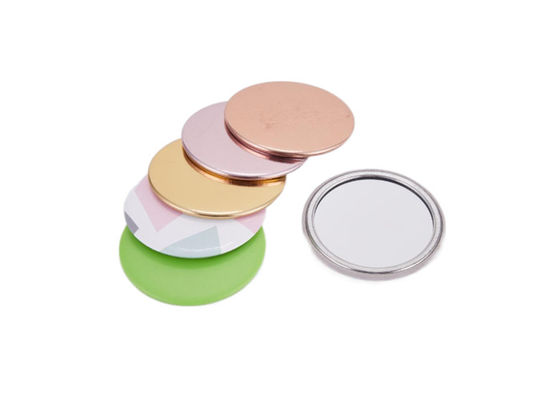 Bom preço Mini Unique Silver Compact Mirror gravou o metal Logo Single Sides de Debossing on-line