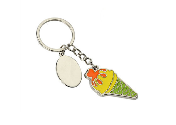 A corrente chave do metal bonito de Pantone esmalta a corrente chave grossa de gelado do carro de 3mm liga de zinco