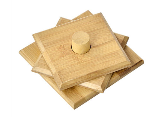 Bom preço As pousas-copos de bambu da bebida do copo quadrado ajustaram o presente personalizado da lembrança on-line