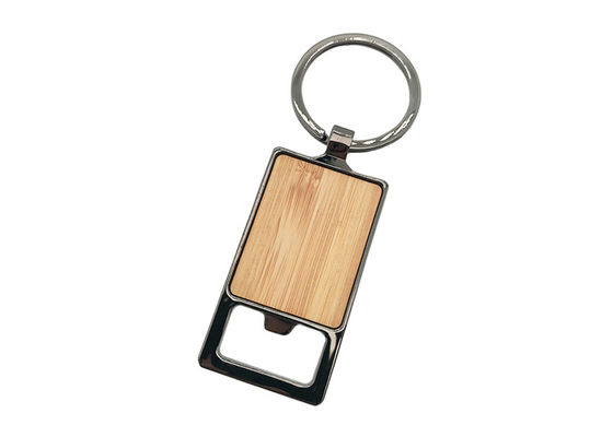 Cor preta Multifunction de bambu do abridor de garrafa do metal com Keyring liga de zinco