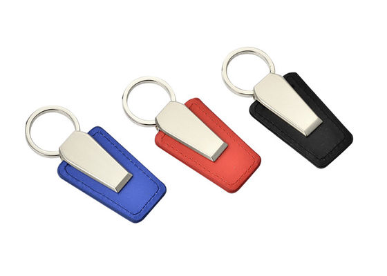 Bom preço A lembrança personalizou o laser de couro do Keyring que grava Matt Nickel Finished on-line