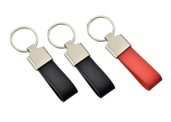 Bom preço Laser personalizado da liga de Logo Leather Key Chains Zinc que grava Mini Key Holder on-line