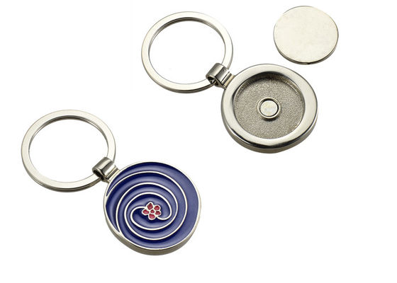 Bom preço Cor que enche o Keyring simbólico do suporte da corrente de chave do metal da moeda do trole Multifunction on-line