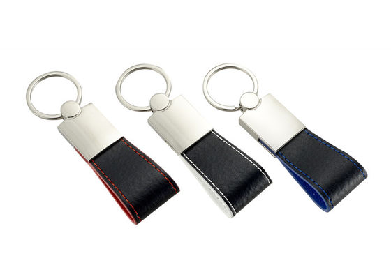 Bom preço Portas-chaves de couro Debossing Logo Zinc Alloy Key Holder do plutônio do setor on-line
